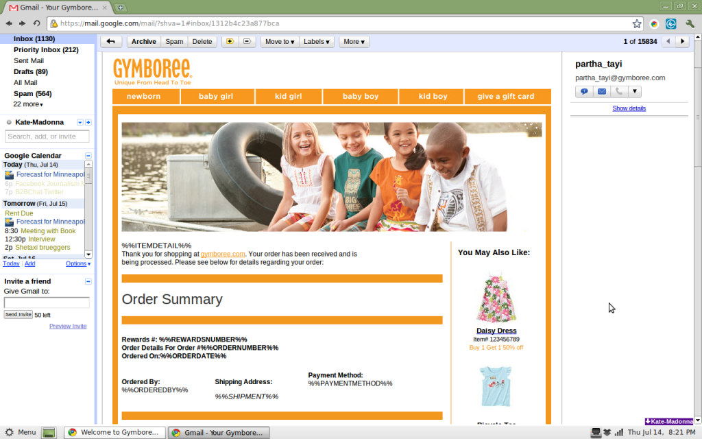 Gymboree Email